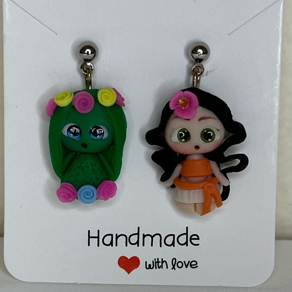 Moana and Te Fiti Clay Earrings
